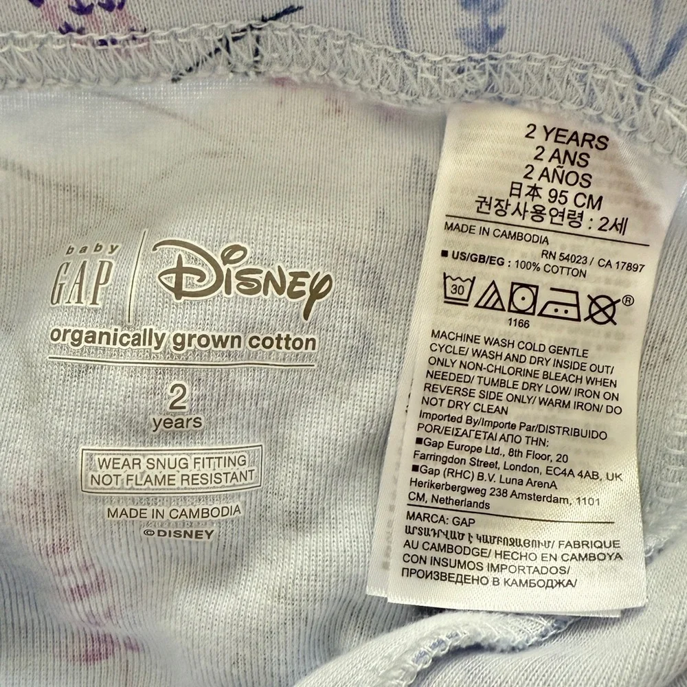 Baby Gap Disney Frozen Organic Cotton Pajamas Size 2T